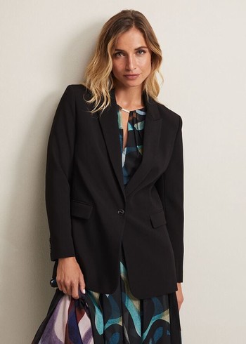 Phase Eight Neah Crepe Jackets Black Canada | BZIMGE-590